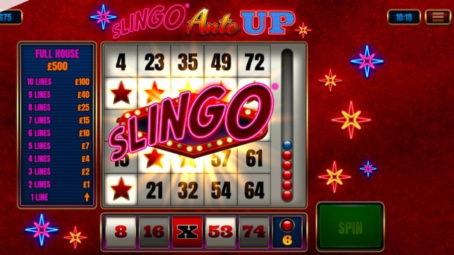 Slingo Ante Up Bonus - partycasino