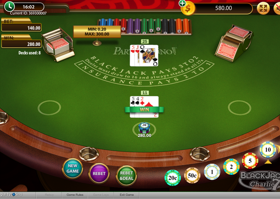 Blackjack Charlie 7 Double Down - partycasino