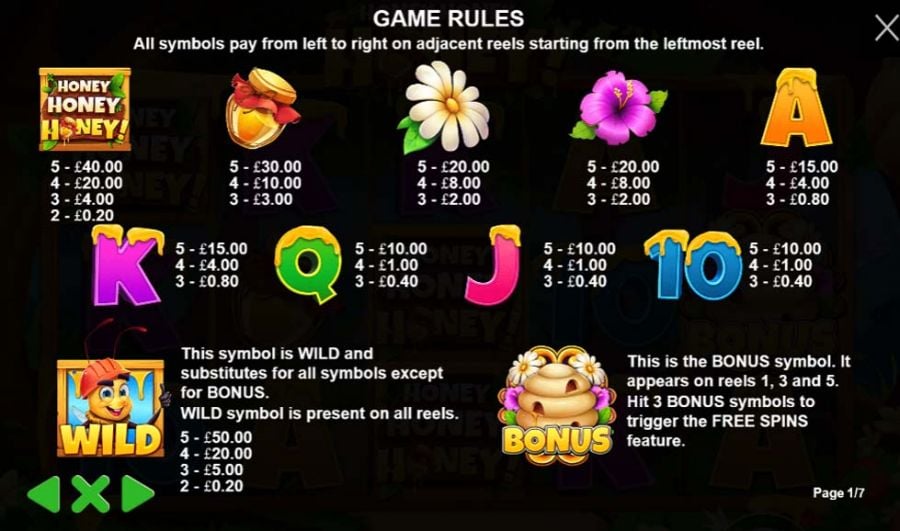 Honey Honey Honey Feature Symbols - partycasino