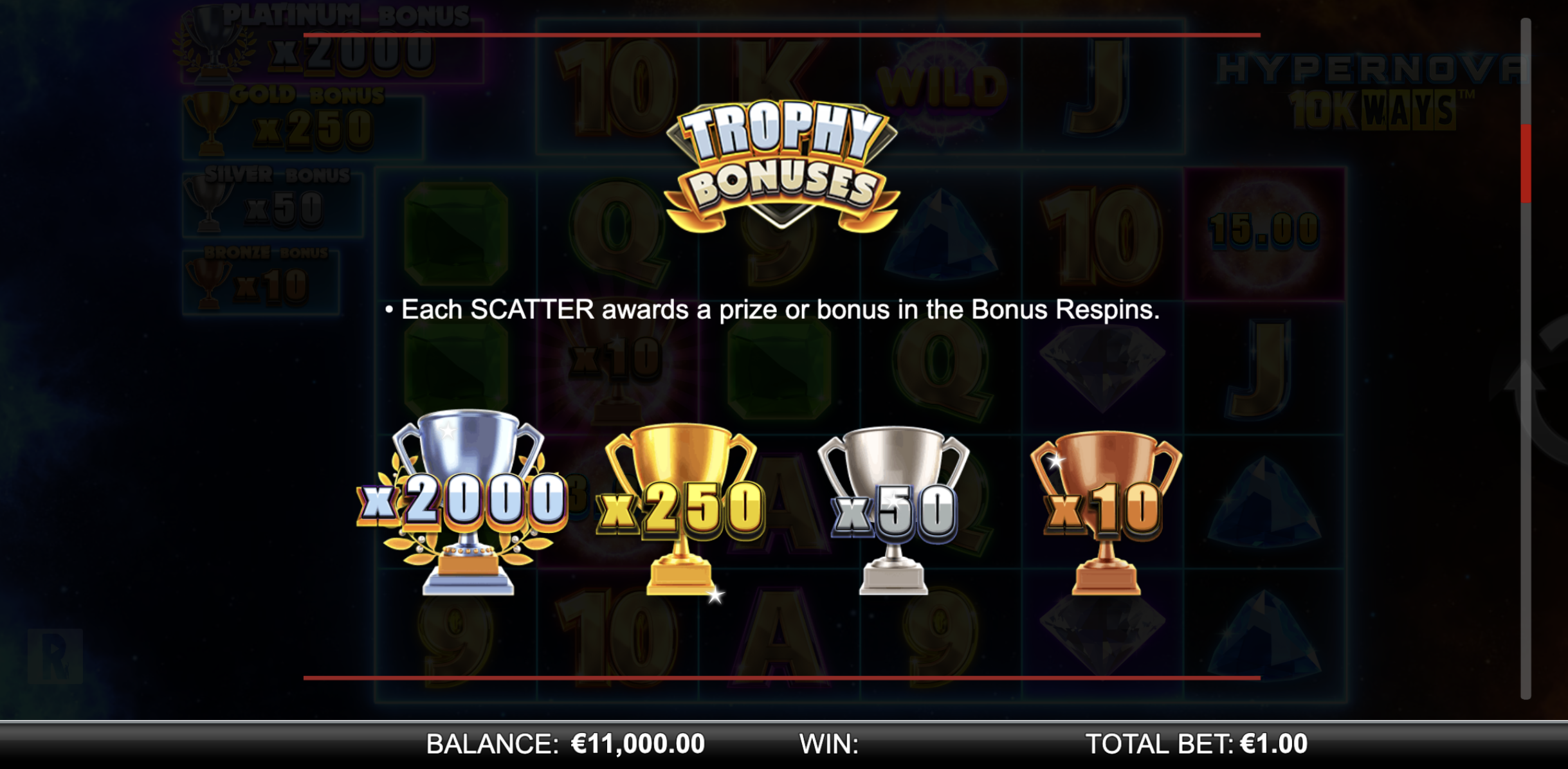 Hypernova 10k Ways Scatter - partycasino