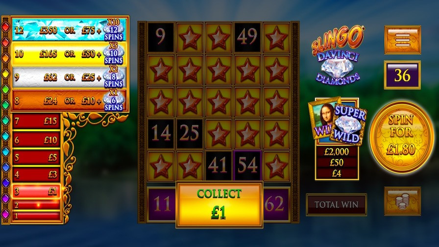Slingo Da Vinci Diamonds Bonus - partycasino