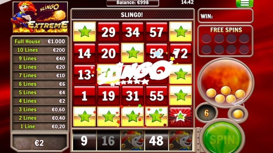 Slingo Extreme Bonus - partycasino