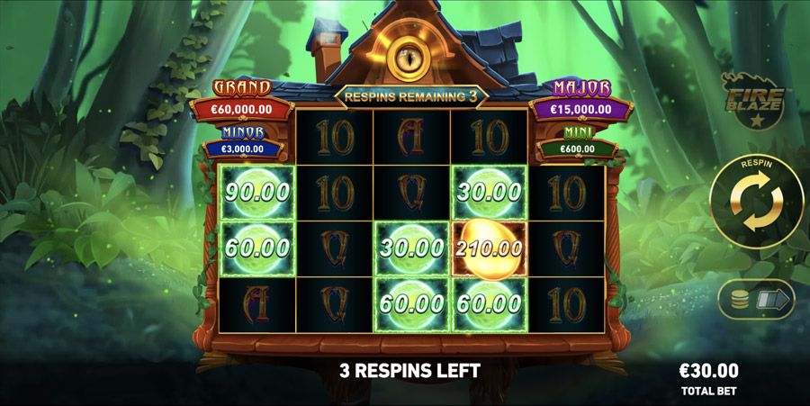 Fire Blaze Green Wizard Bonus - partycasino