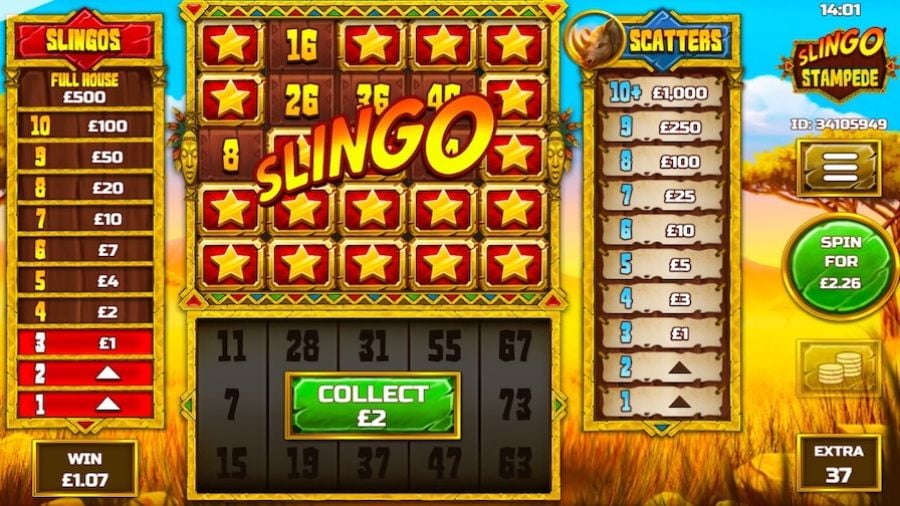 Slingo Stampede Bonus - partycasino