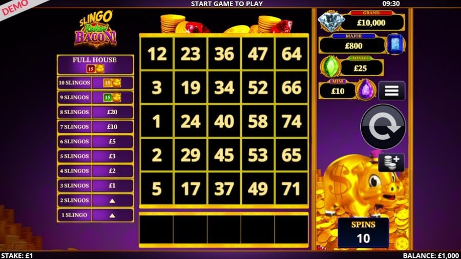 Slingo Rakin Bacon Slot Eng - partycasino