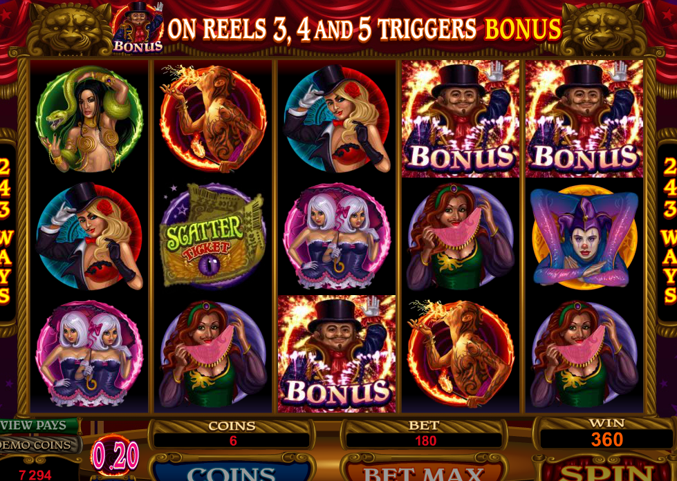 The Twisted Circus Bonus - partycasino