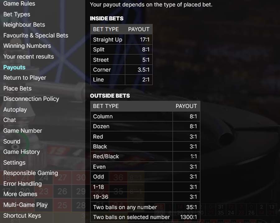 Double Ball Roulette Payouts - partycasino