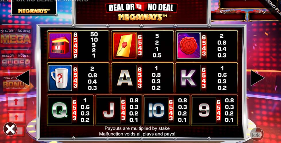 Deal Or No Deal Megaways Feature Symbols - partycasino