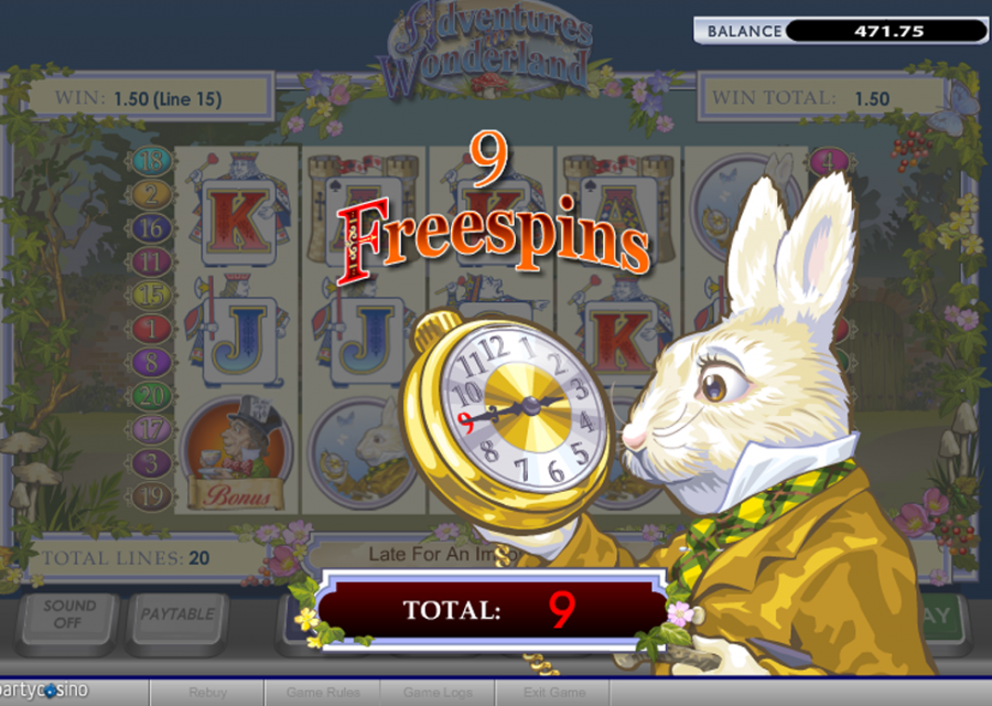 Adventures In Wonderland Free Spins 2 - partycasino
