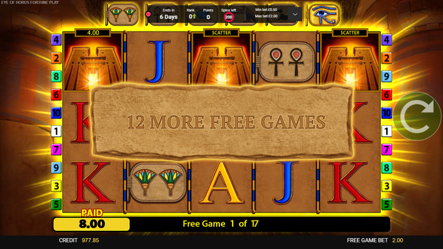 Eye Of Horus Fortune Play Bonus Eng - partycasino