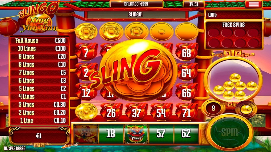 Slingo Xing Yun Xian Bonus - partycasino