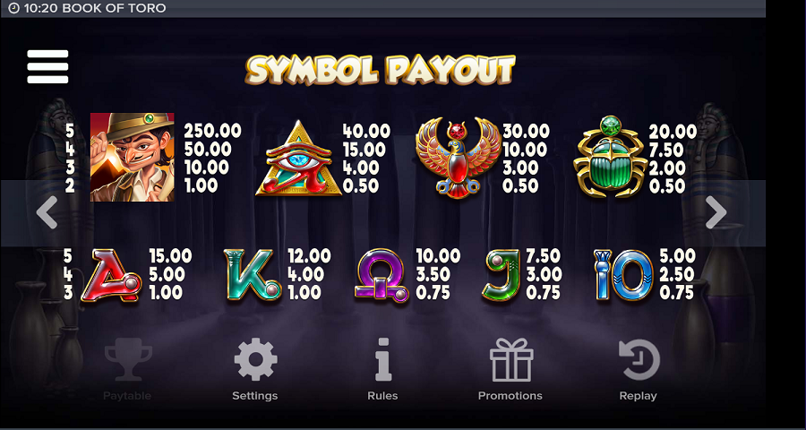 Book Of Toro Feature Symbols - partycasino
