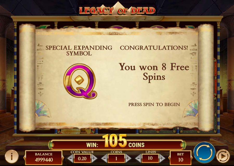 Legacy Of Dead Bonus - partycasino