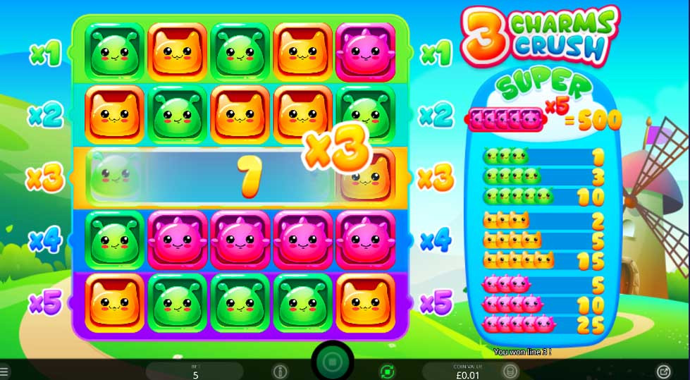 3 Charms Crush Multiplier - partycasino