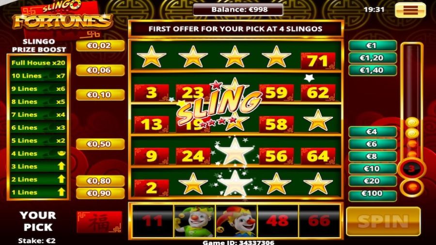 Slingo Fortunes Bonus - partycasino