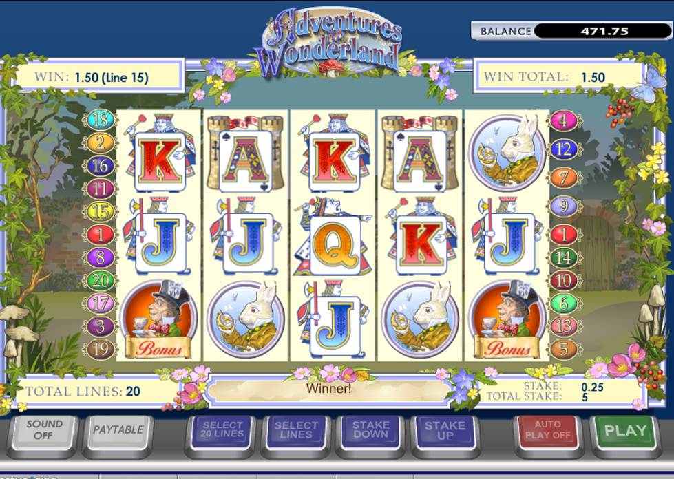 Adventures In Wonderland Free Spins - partycasino